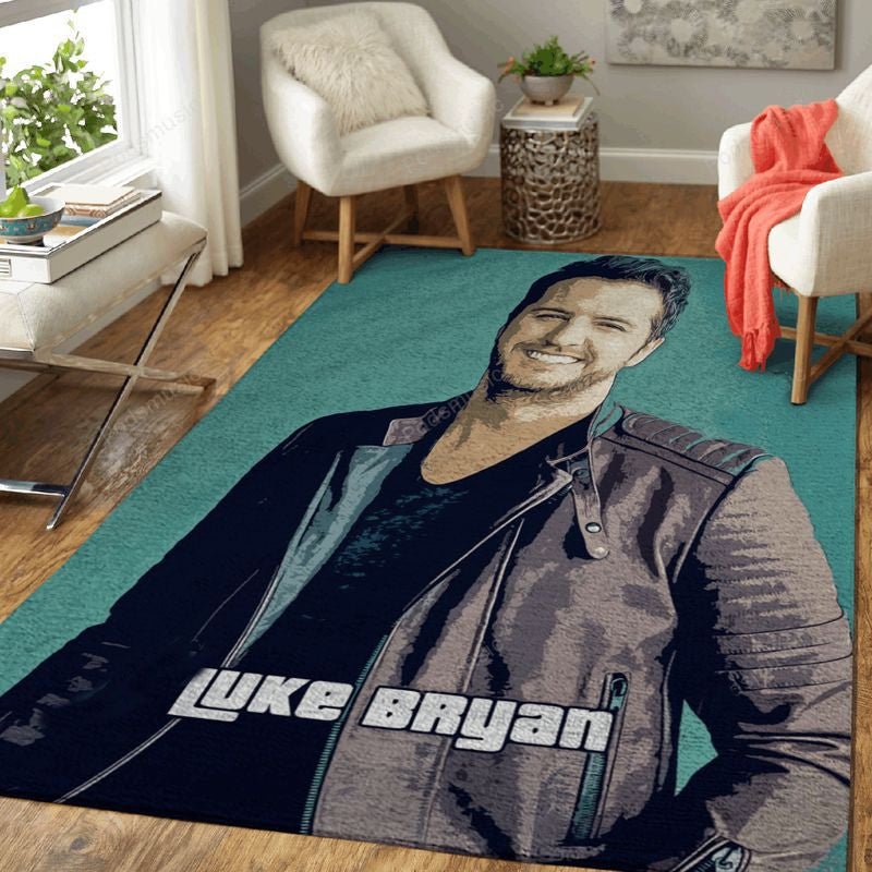 Luke Bryan Country Music Popart Teppich, Teppiche - Outdoor Teppich, Teppich Wohnzimmer, Küchenteppich, Kinderzimmer, Modern
