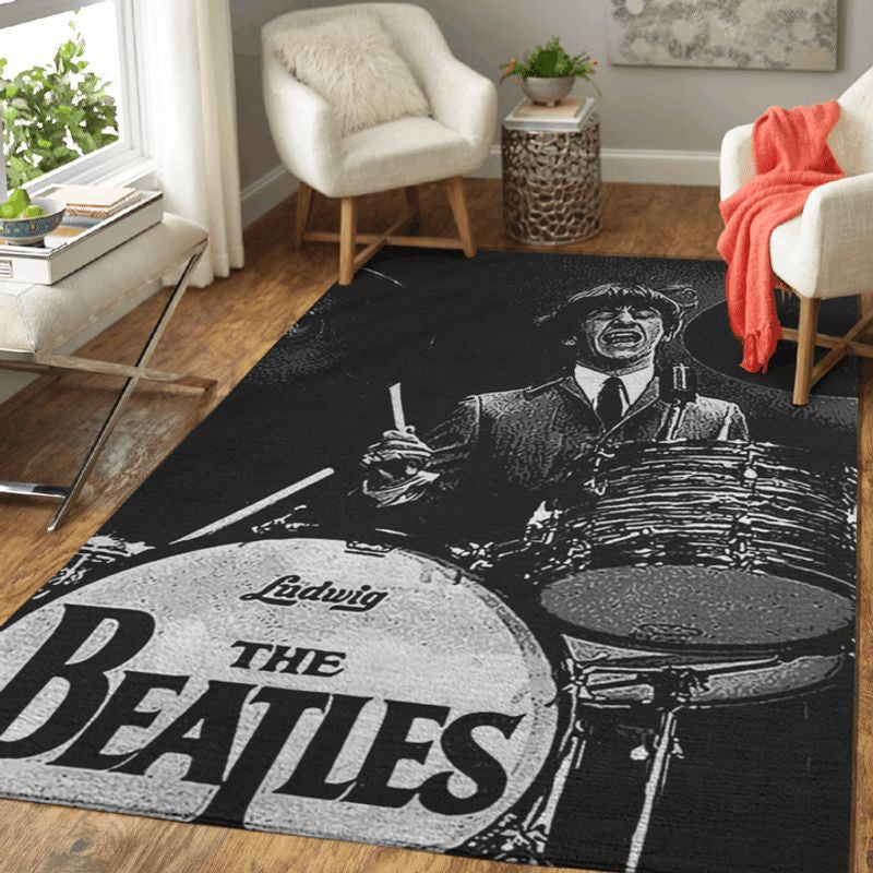 Ludwig Ringo Starr The Beatles Playing Drums Teppich, Teppiche - Outdoor Teppich, Teppich Wohnzimmer, Küchenteppich, Kinderzimmer, Modern
