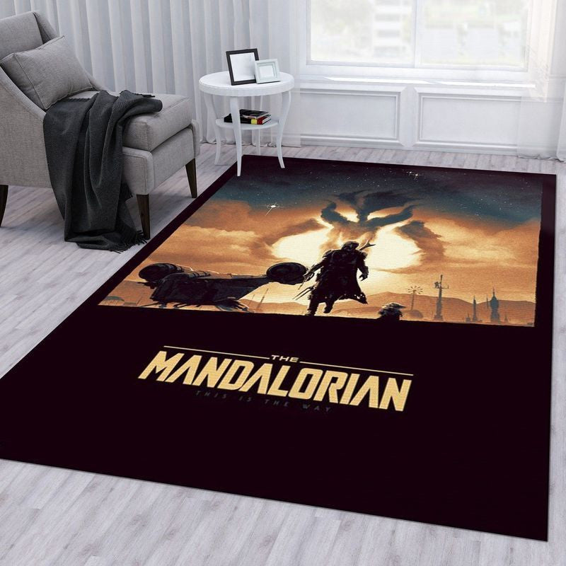 Mandalorian Baby Yoda Star Wars 111 Teppich, Teppiche - Outdoor Teppich, Teppich Wohnzimmer, Küchenteppich, Kinderzimmer, Modern