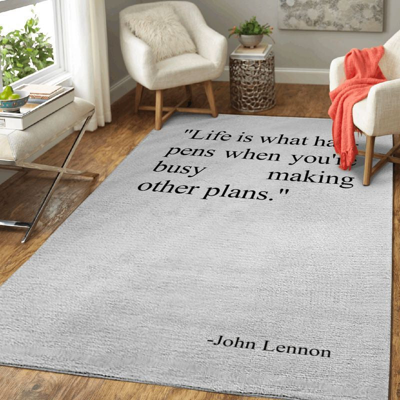 John Lennon Life Is What Happens When Youre Busy Making Other Plans Teppich, Teppiche - Outdoor Teppich, Teppich Wohnzimmer, Küchenteppich, Kinderzimmer, Modern