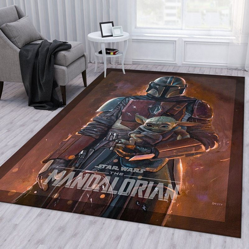 Mandalorian Baby Yoda Star Wars 8 Teppich, Teppiche - Outdoor Teppich, Teppich Wohnzimmer, Küchenteppich, Kinderzimmer, Modern