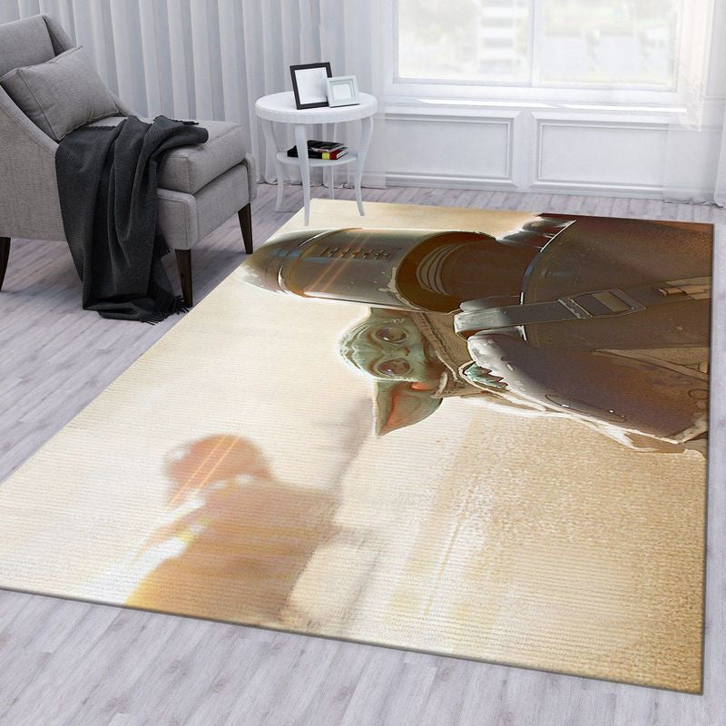 Mandalorian Baby Yoda Star Wars 73 Teppich, Teppiche - Outdoor Teppich, Teppich Wohnzimmer, Küchenteppich, Kinderzimmer, Modern