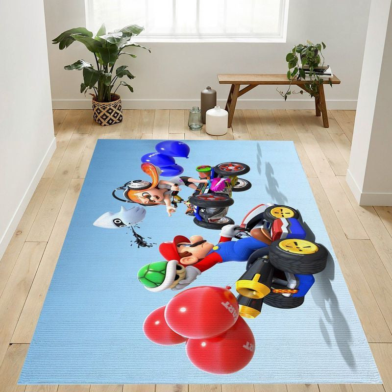 Mario Kart 8 Nintendo Switch Teppich, Teppiche - Outdoor Teppich, Teppich Wohnzimmer, Küchenteppich, Kinderzimmer, Modern