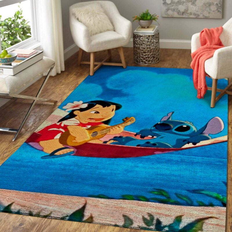 Karikatur Lilo Vs Stitch Teppich, Teppiche - Outdoor Teppich, Teppich Wohnzimmer, Küchenteppich, Kinderzimmer, Modern