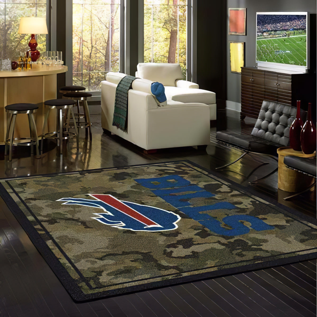 Buffalo Bills Camo Teppich, Teppiche - Outdoor Teppich, Teppich Wohnzimmer, Küchenteppich, Kinderzimmer, Modern