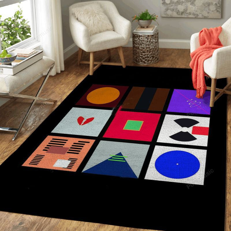 Kanye Album Collage Music Art Teppich, Teppiche - Outdoor Teppich, Teppich Wohnzimmer, Küchenteppich, Kinderzimmer, Modern