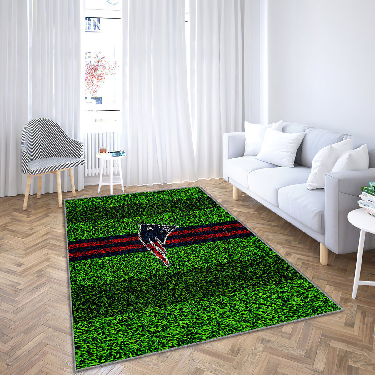 New England Patriots Teppich, Teppiche – Logo-Gras-Textur Outdoor-Teppich, Wohnzimmerteppich, Küchenteppich, Kinderzimmer, Modern