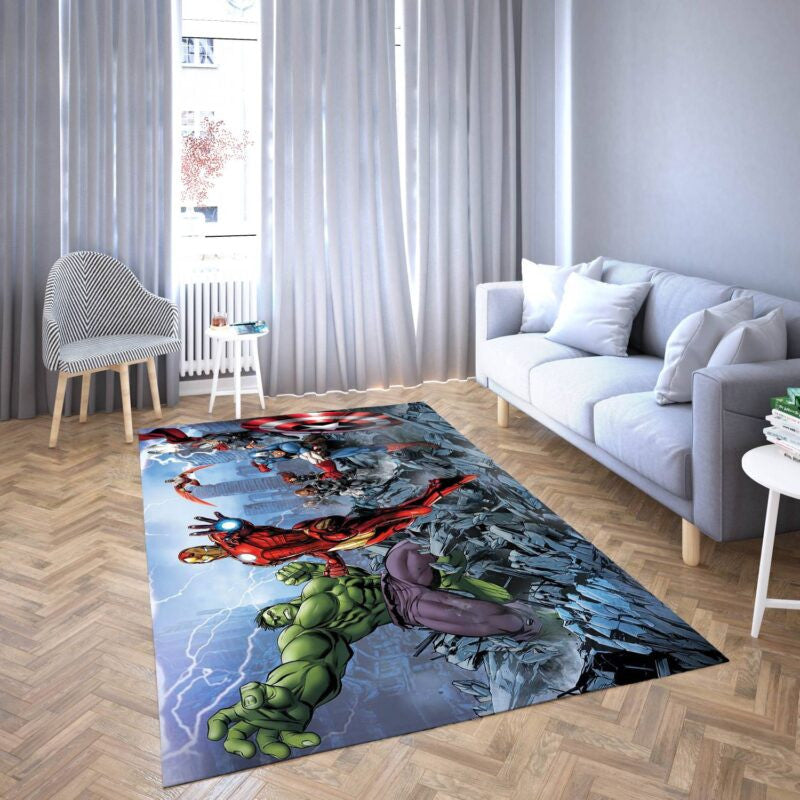 Marvel Avengers Alle Helden 50 Teppich, Teppiche - Outdoor Teppich, Teppich Wohnzimmer, Küchenteppich, Kinderzimmer, Modern