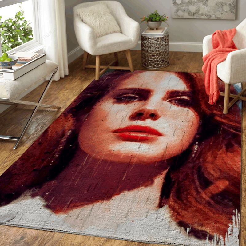 Lana Del Rey Musician On Paintings Art Teppich, Teppiche - Outdoor Teppich, Teppich Wohnzimmer, Küchenteppich, Kinderzimmer, Modern