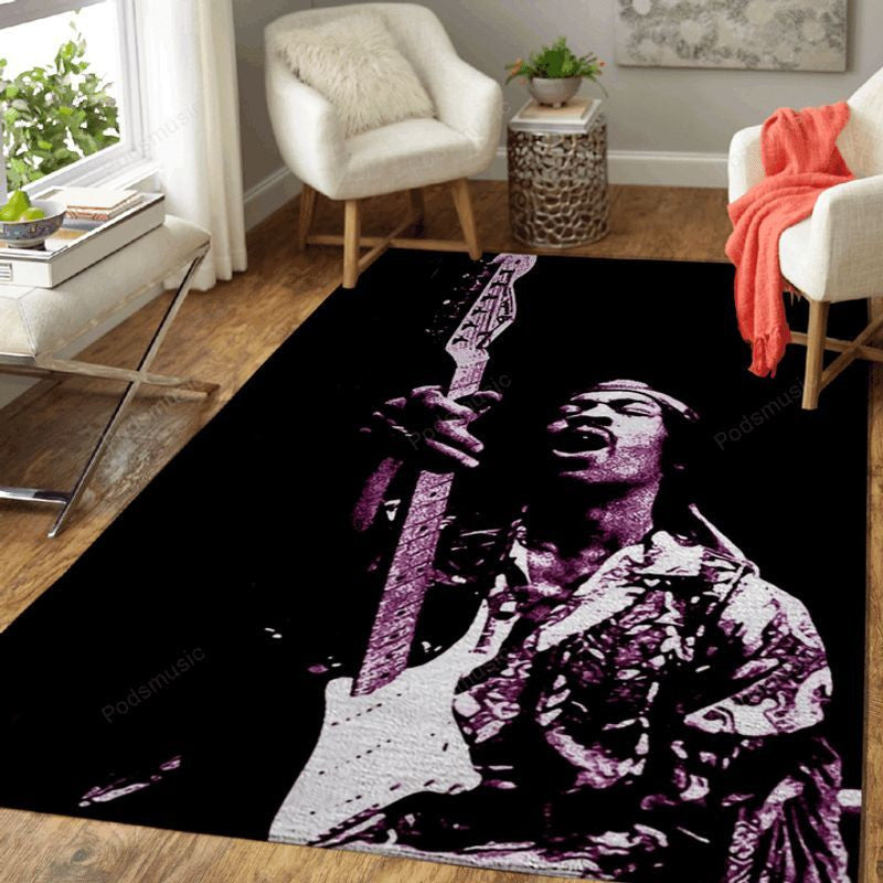 Jimi Hendrix Legend Rock Band Music Ii Teppich, Teppiche - Outdoor Teppich, Teppich Wohnzimmer, Küchenteppich, Kinderzimmer, Modern