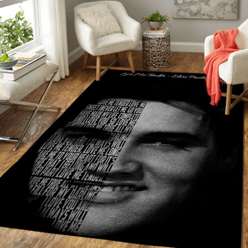 Elvis Presley Love Me Tender Music Legend Art Teppich, Teppiche - Outdoor Teppich, Teppich Wohnzimmer, Küchenteppich, Kinderzimmer, Modern