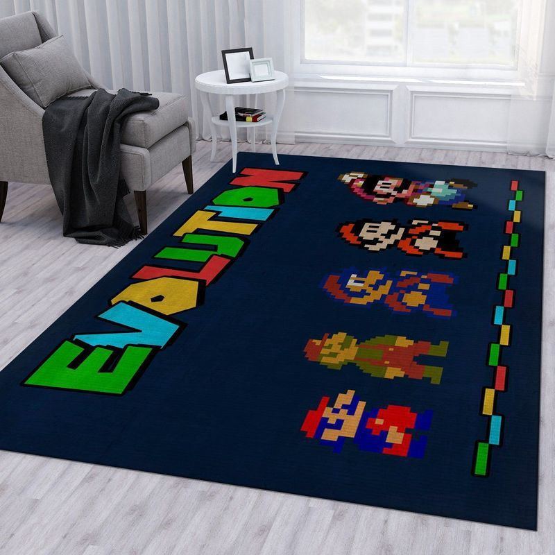 Mario Evolution Teppich, Teppiche - Outdoor Teppich, Teppich Wohnzimmer, Küchenteppich, Kinderzimmer, Modern