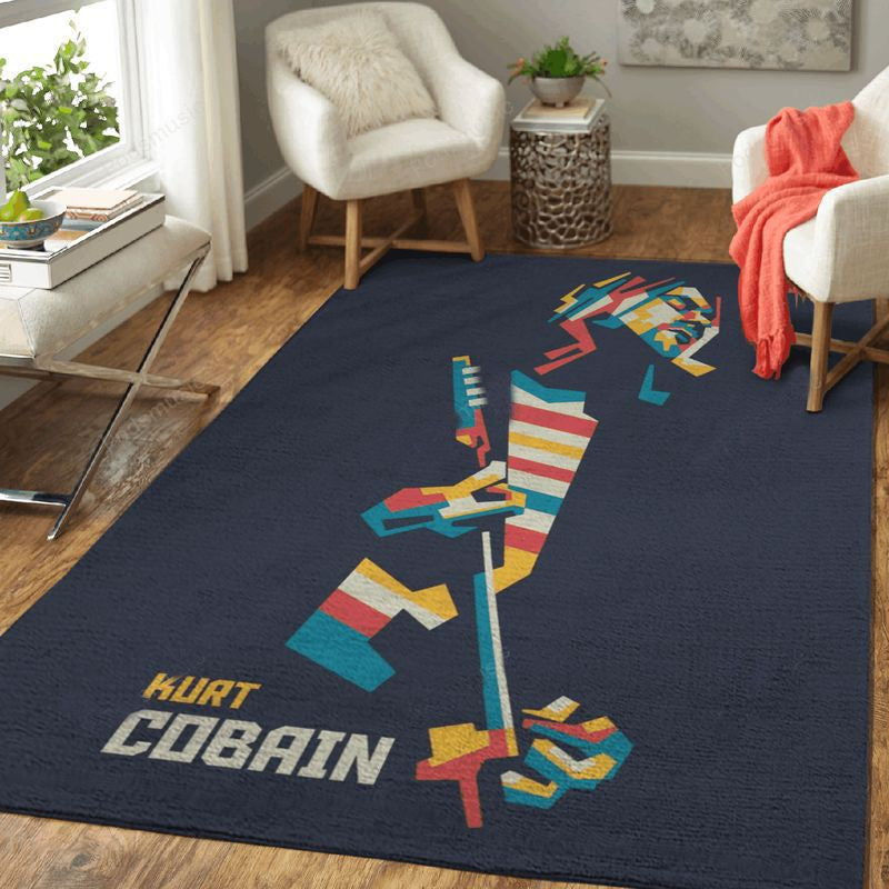 Kurt Cobain In Pop Art Music Art Teppich, Teppiche - Outdoor Teppich, Teppich Wohnzimmer, Küchenteppich, Kinderzimmer, Modern