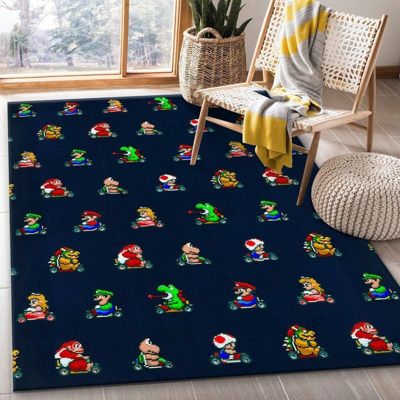 Mario Kart 10 Teppich, Teppiche - Outdoor Teppich, Teppich Wohnzimmer, Küchenteppich, Kinderzimmer, Modern