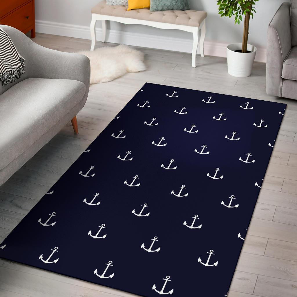 Ankermuster Marine Teppich, Teppiche - Outdoor Teppich, Teppich Wohnzimmer, Küchenteppich, Kinderzimmer, Modern