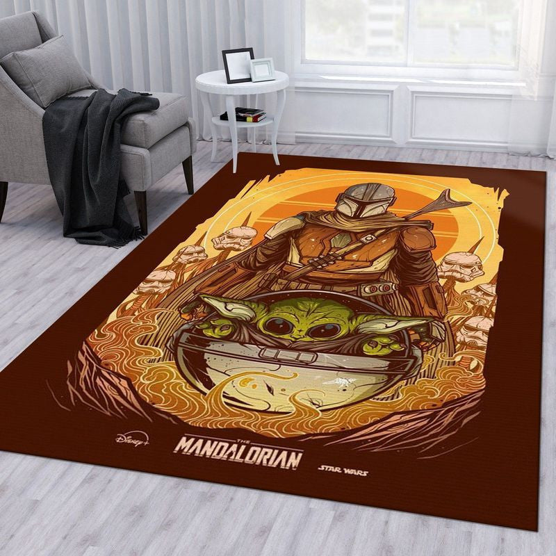 Mandalorian Baby Yoda Star Wars 53 Teppich, Teppiche - Outdoor Teppich, Teppich Wohnzimmer, Küchenteppich, Kinderzimmer, Modern