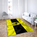 Flagge von Herne Seidenstruktur Teppich, Teppiche - Schwarz-gelber Seidenflaggenteppich Outdoor, Wohnzimmerteppich, Küchenteppich, Kinderzimmer, Modern