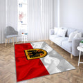 Teppich mit Seidenstruktur und Flagge von Dortmund, Teppiche – Rot-weißer Seidenflaggen-Outdoorteppich, Wohnzimmerteppich, Küchenteppich, Kinderzimmer, modern