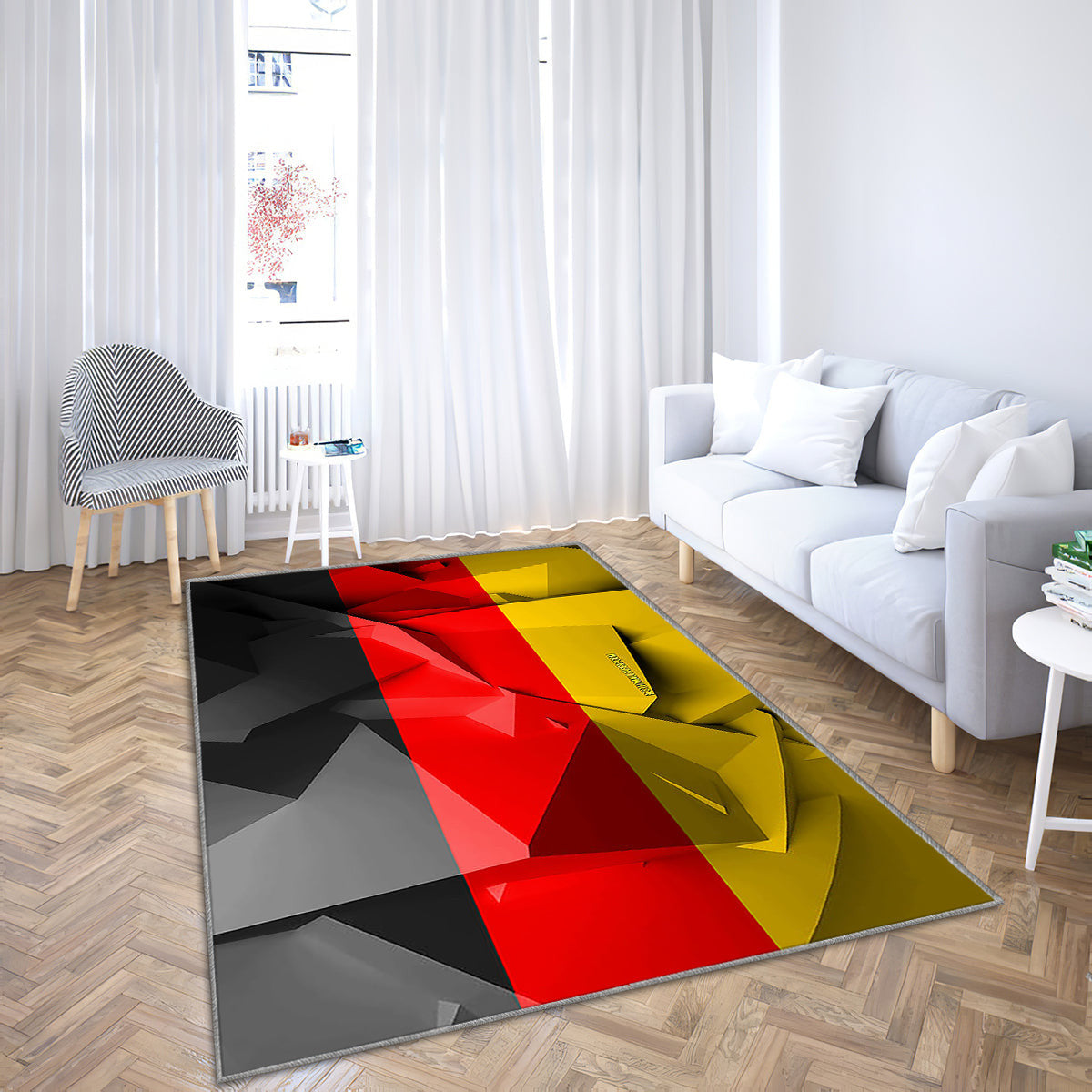 Deutschlandflagge-Teppich, Teppiche – Geometrische Kunst Outdoor-Teppich, Wohnzimmerteppich, Küchenteppich, Kinderzimmer, modern