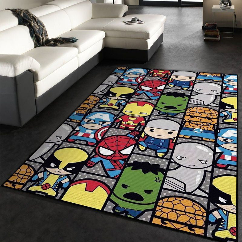 Avengers Chibi Cute Pattern Teppich, Teppiche - Outdoor Teppich, Teppich Wohnzimmer, Küchenteppich, Kinderzimmer, Modern