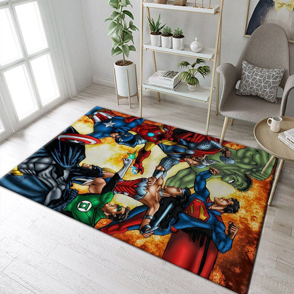 Justice League Vs Avenger Teppich, Teppiche - Outdoor Teppich, Teppich Wohnzimmer, Küchenteppich, Kinderzimmer, Modern