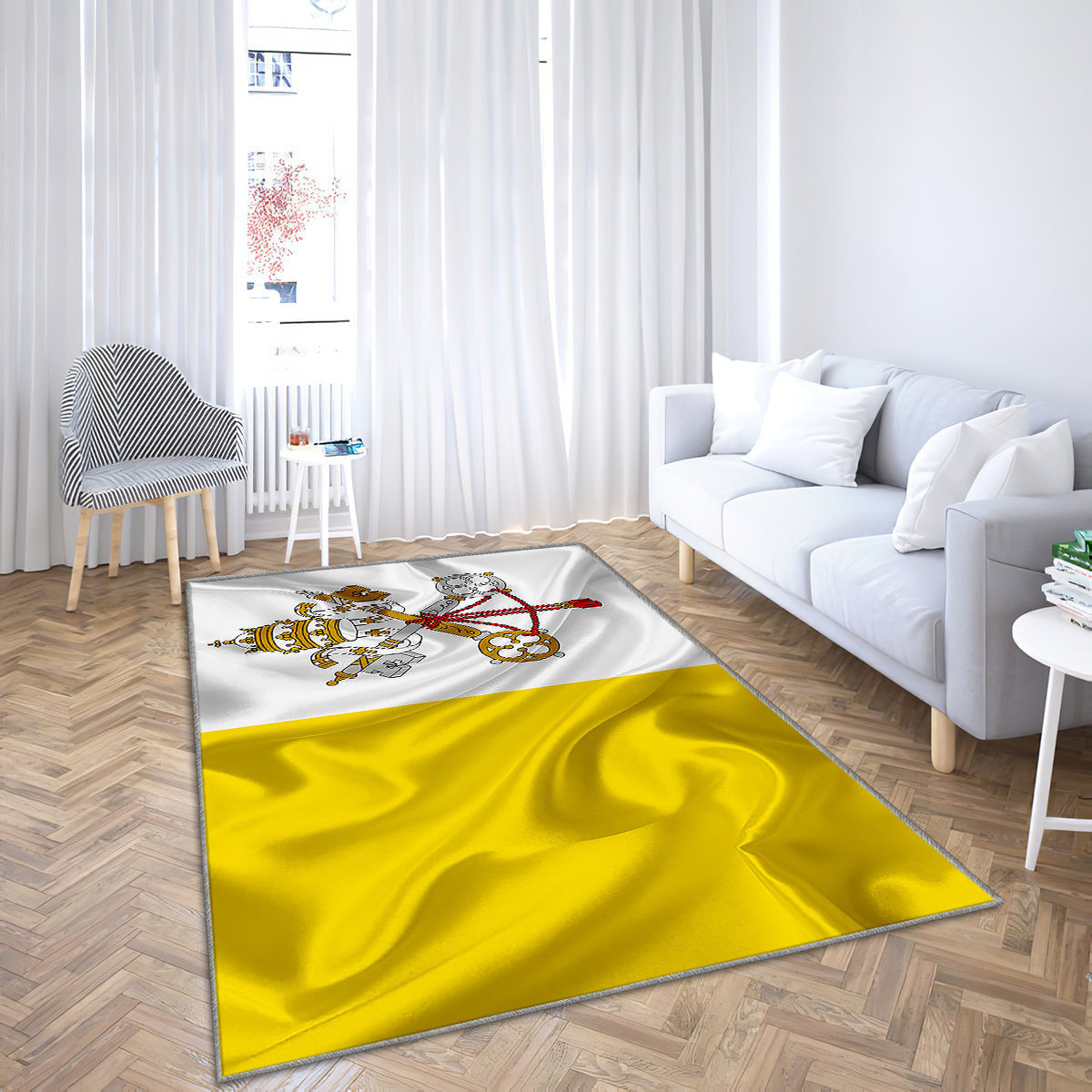 Flag Of The Vatican Teppich, Teppiche - Vatikan Outdoor Teppich, Teppich Wohnzimmer, Küchenteppich, Kinderzimmer, Modern