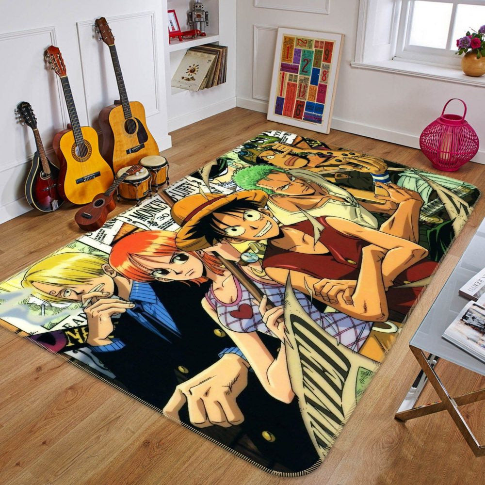 One Piece Anime 5 Teppich, Teppiche - Outdoor Teppich, Teppich Wohnzimmer, Küchenteppich, Kinderzimmer, Modern