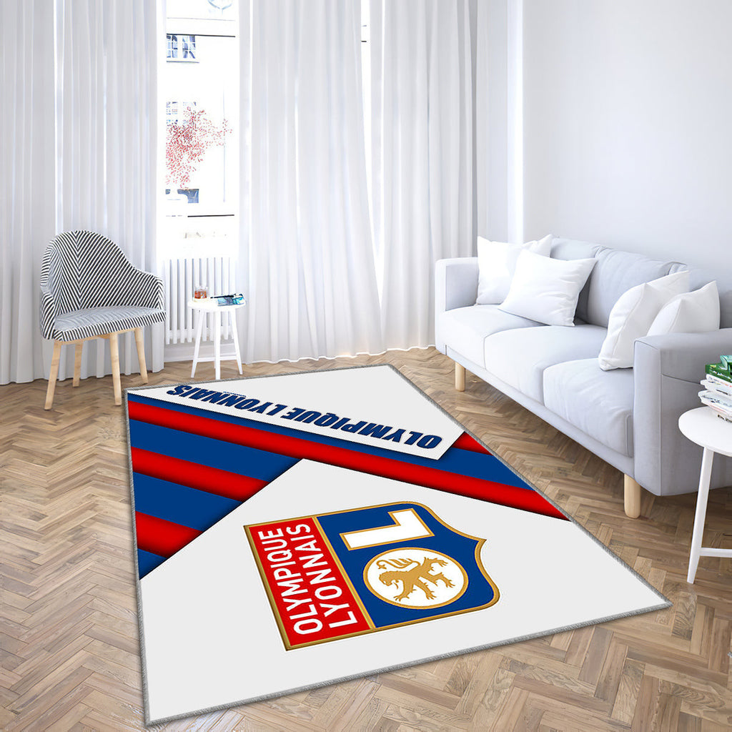Olympique Lyonnais Material Design Teppich, Teppiche - Ligue 1 Outdoor-Teppich, Wohnzimmerteppich, Küchenteppich, Kinderzimmer, modern