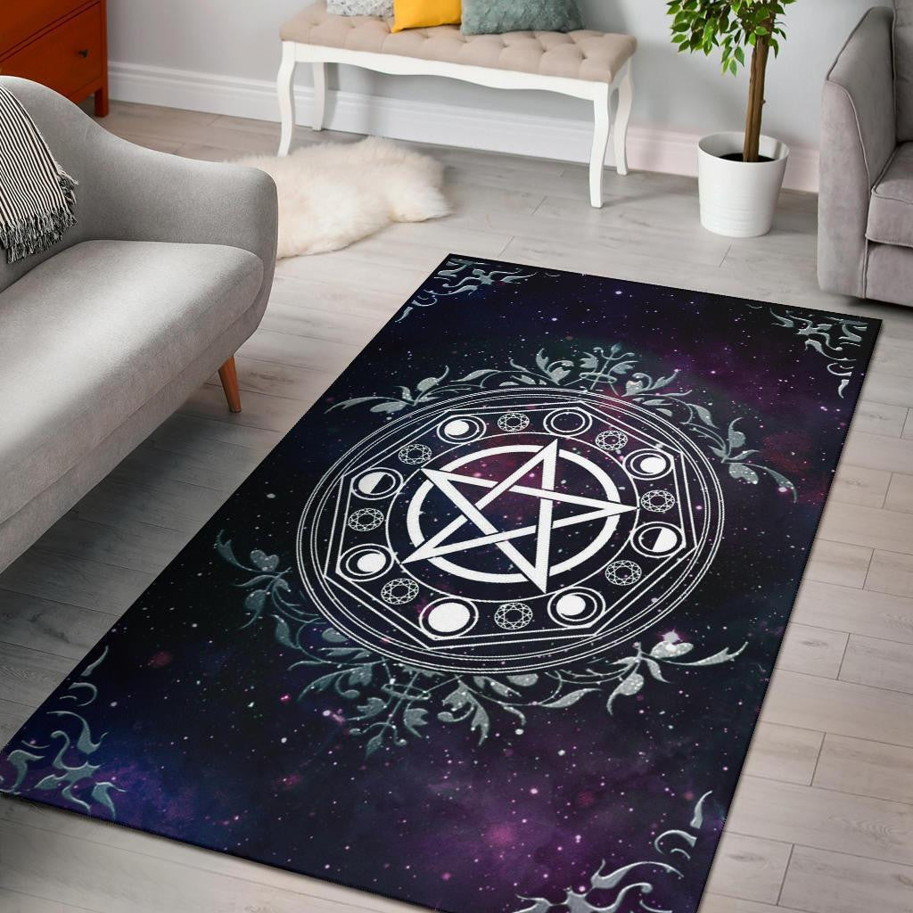 Pentagram Wicca Teppich, Teppiche - Outdoor Teppich, Teppich Wohnzimmer, Küchenteppich, Kinderzimmer, Modern