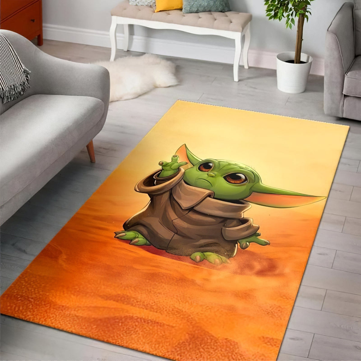 Baby Yoda Cute The Mandalorian Star Wars Movies Ii Teppich, Teppiche - Outdoor Teppich, Teppich Wohnzimmer, Küchenteppich, Kinderzimmer, Modern