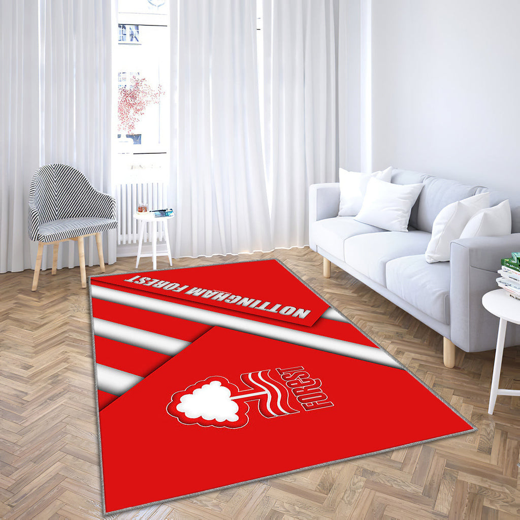 Nottingham Forest FC Teppich, Teppiche - Logo Rote Abstraktion Outdoorteppich, Wohnzimmerteppich, Küchenteppich, Kinderzimmer, Modern