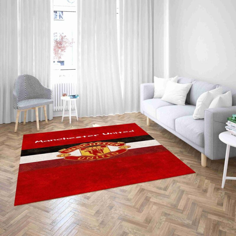 Manchester United Fußball Dunkelrot E Teppich, Teppiche - Outdoor Teppich, Teppich Wohnzimmer, Küchenteppich, Kinderzimmer, Modern