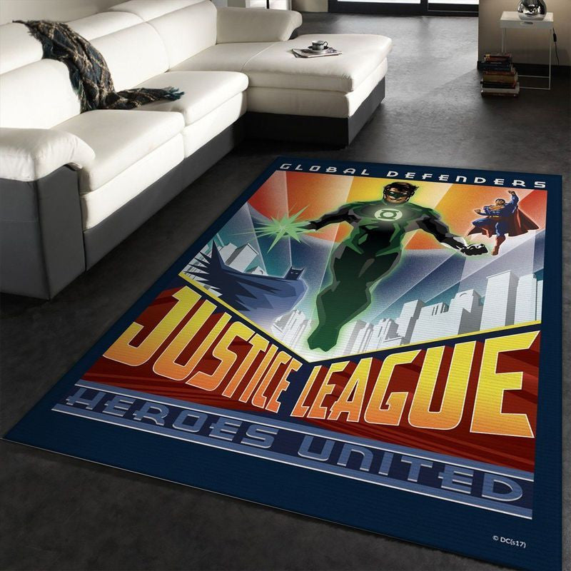 Global Defenders Justice League Heroes United Teppich, Teppiche - Outdoor Teppich, Teppich Wohnzimmer, Küchenteppich, Kinderzimmer, Modern