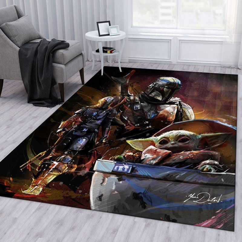 Mandalorian Baby Yoda Star Wars 101 Teppich, Teppiche - Outdoor Teppich, Teppich Wohnzimmer, Küchenteppich, Kinderzimmer, Modern