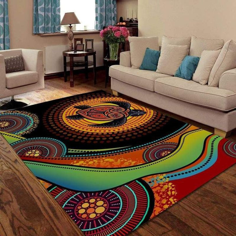 Aboriginal Turtle Teppich, Teppiche - Outdoor Teppich, Teppich Wohnzimmer, Küchenteppich, Kinderzimmer, Modern