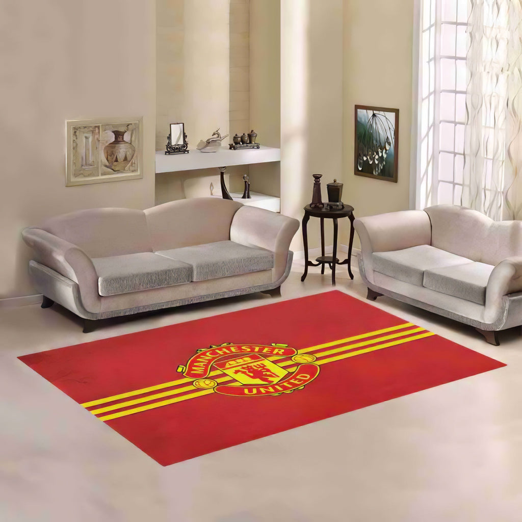 Manchester United Fußballverein Rot Und Gelb E Teppich, Teppiche - Outdoor Teppich, Teppich Wohnzimmer, Küchenteppich, Kinderzimmer, Modern