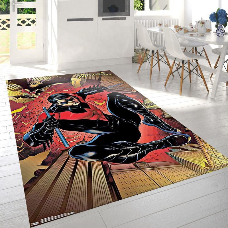 Dc Comics Nightwing Jump Teppich, Teppiche - Outdoor Teppich, Teppich Wohnzimmer, Küchenteppich, Kinderzimmer, Modern