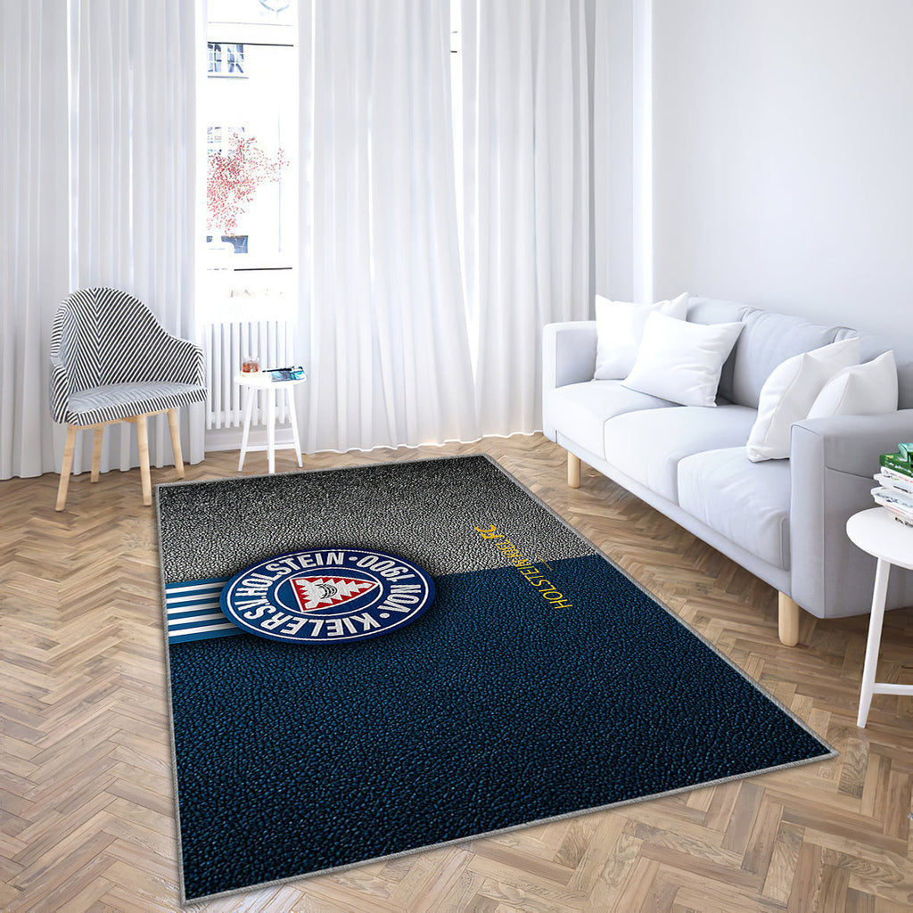 Holstein Kiel Fc Leather Texture Teppich, Teppiche - Deutscher Fußballverein Outdoor Teppich, Teppich Wohnzimmer, Küchenteppich, Kinderzimmer, Modern