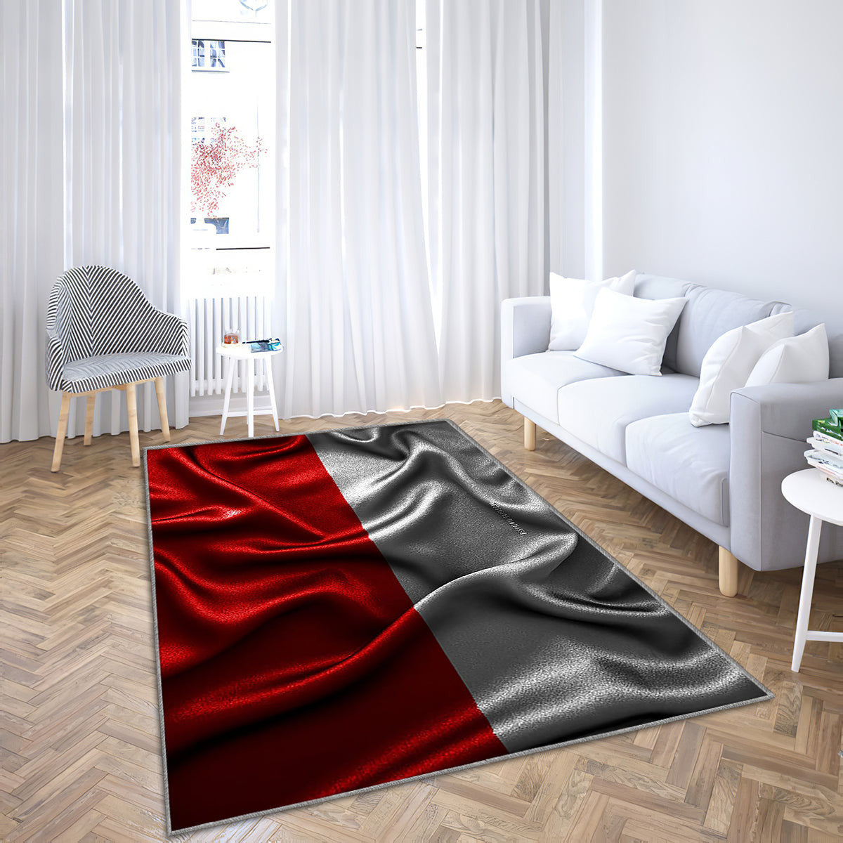 Hesse Flag Silk Wavy Flags Teppich, Teppiche - Deutsche Staaten Outdoor Teppich, Teppich Wohnzimmer, Küchenteppich, Kinderzimmer, Modern