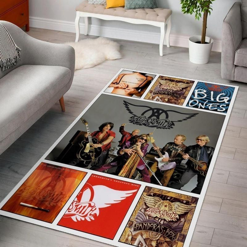 Aerosmith Ver 6 Living Room Music Band Teppich, Teppiche - Outdoor Teppich, Teppich Wohnzimmer, Küchenteppich, Kinderzimmer, Modern