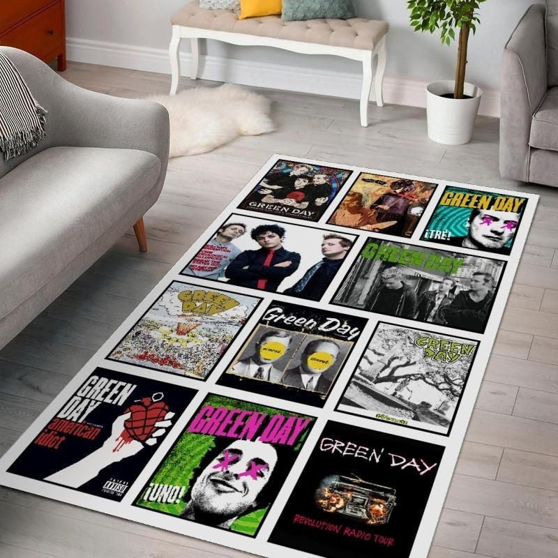 Green Day Album Ver 1 Teppich, Teppiche - Outdoor Teppich, Teppich Wohnzimmer, Küchenteppich, Kinderzimmer, Modern