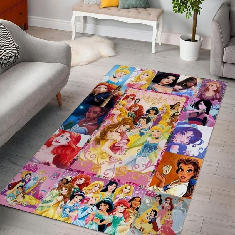 Disneys Princesses Ver 1 Teppich, Teppiche - Outdoor Teppich, Teppich Wohnzimmer, Küchenteppich, Kinderzimmer, Modern