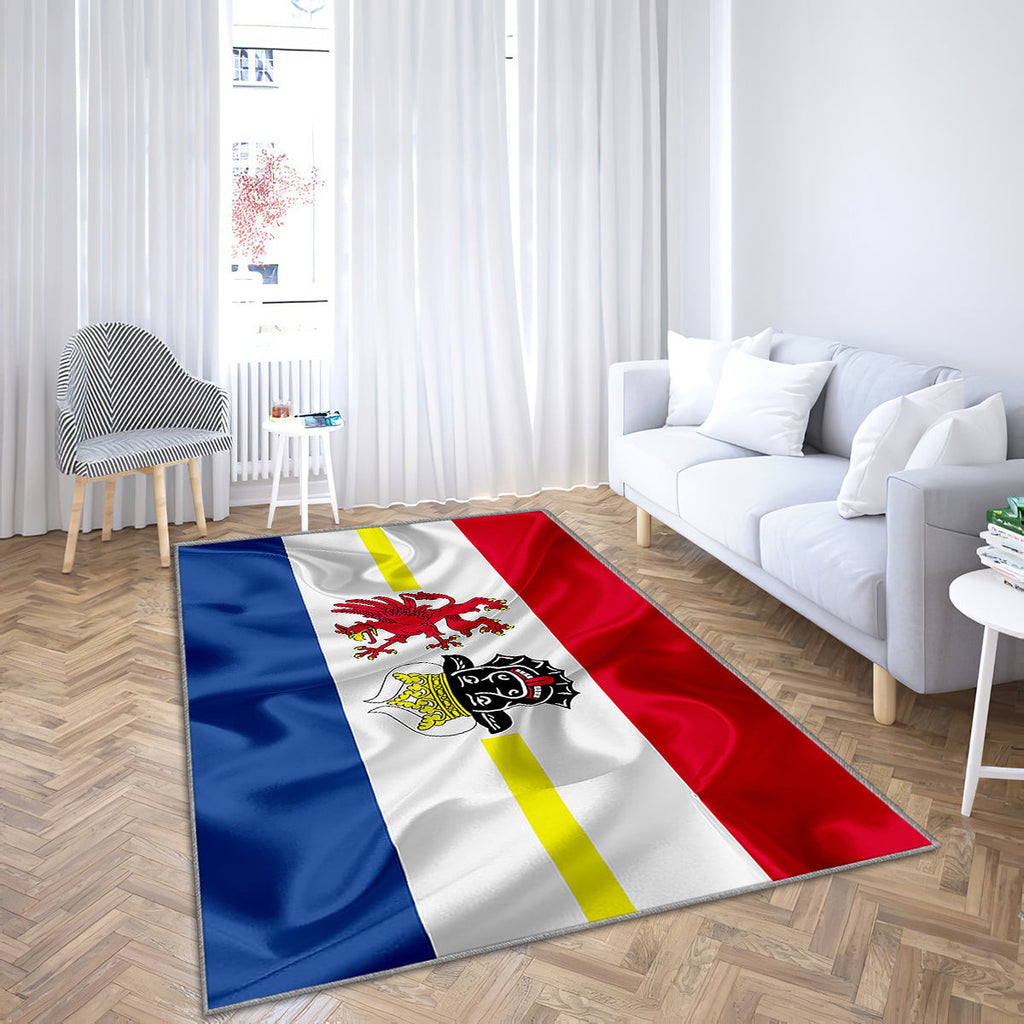 Flag Of Mecklenburg Western Pomerania Teppich, Teppiche - Land Deutschland Outdoor Teppich, Teppich Wohnzimmer, Küchenteppich, Kinderzimmer, Modern