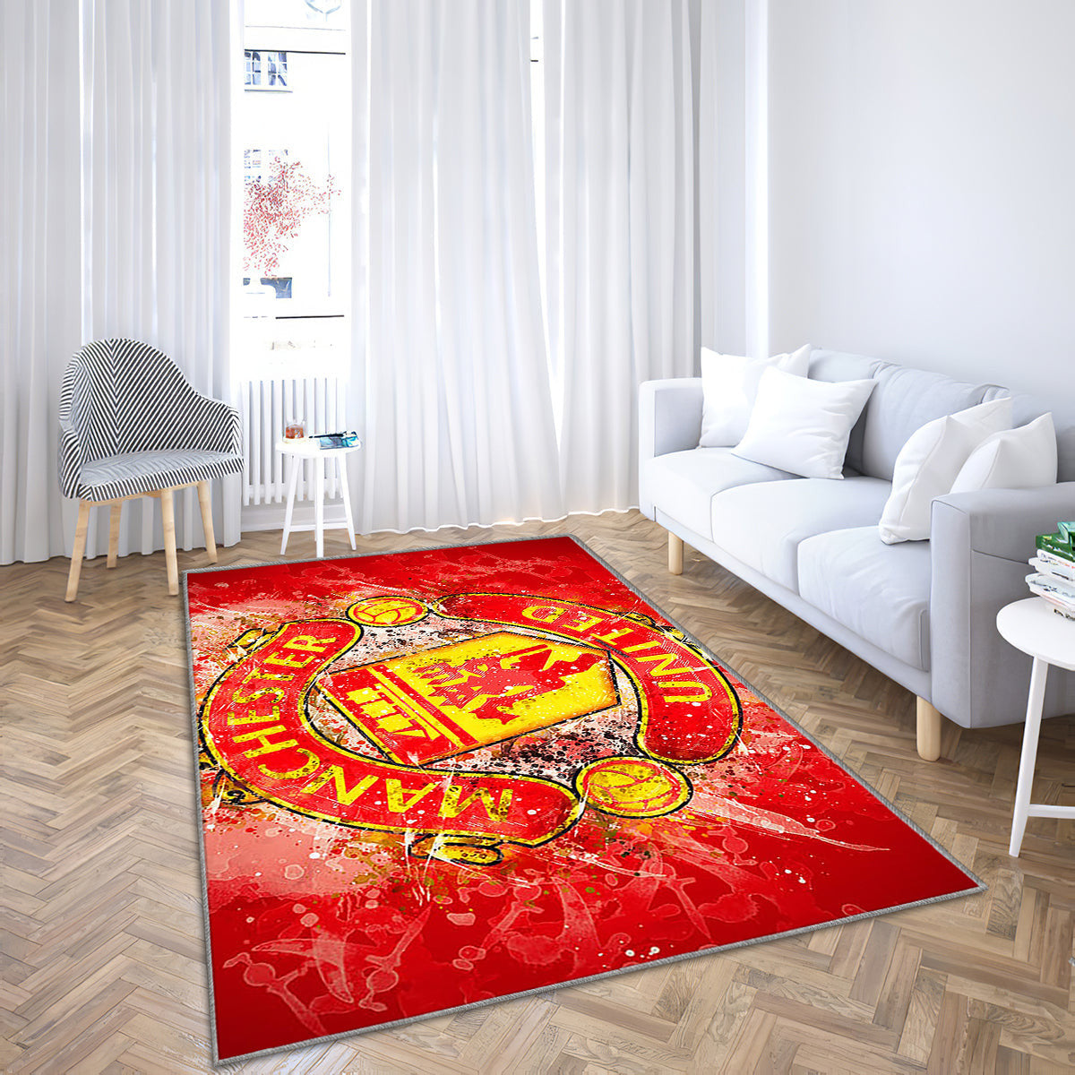 Manchester United FC Paint Art Teppich, Teppiche - Emblem Outdoor-Teppich, Wohnzimmerteppich, Küchenteppich, Kinderzimmer, Modern