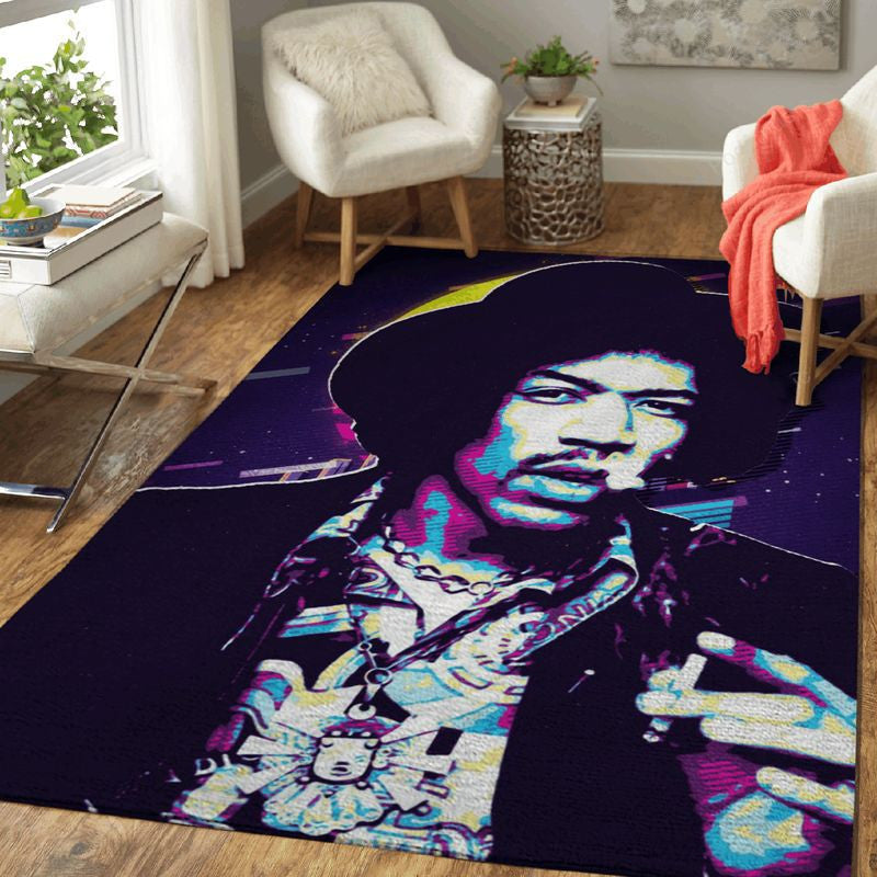 Hendrix Jimi 1 Teppich, Teppiche - Outdoor Teppich, Teppich Wohnzimmer, Küchenteppich, Kinderzimmer, Modern