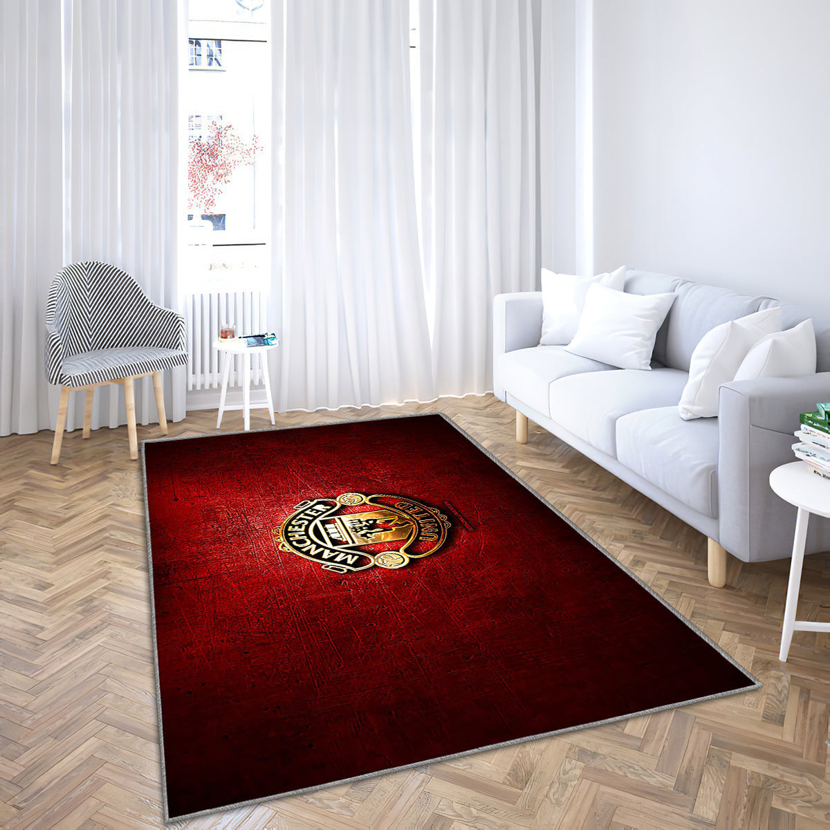 Manchester United FC Teppich, Teppiche – Goldenes Logo Outdoor-Teppich, Wohnzimmerteppich, Küchenteppich, Kinderzimmer, Modern 2
