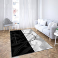 Flagge von Ulm Seidenoptik Teppich, Teppiche - Weiß-Schwarze Seidenflagge Outdoor-Teppich, Wohnzimmerteppich, Küchenteppich, Kinderzimmer, Modern