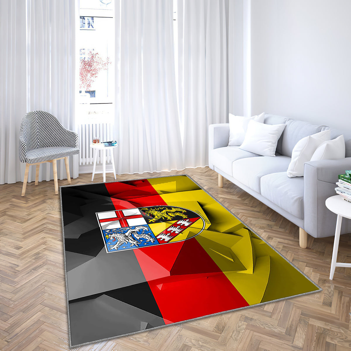 Flag Of Saarland Teppich, Teppiche - Geometrische Kunst Outdoor Teppich, Teppich Wohnzimmer, Küchenteppich, Kinderzimmer, Modern