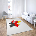Niedersachsen Karten-Silhouette Teppich, Teppiche - 3D-Flagge von Niedersachsen Outdoorteppich, Wohnzimmerteppich, Küchenteppich, Kinderzimmer, Modern