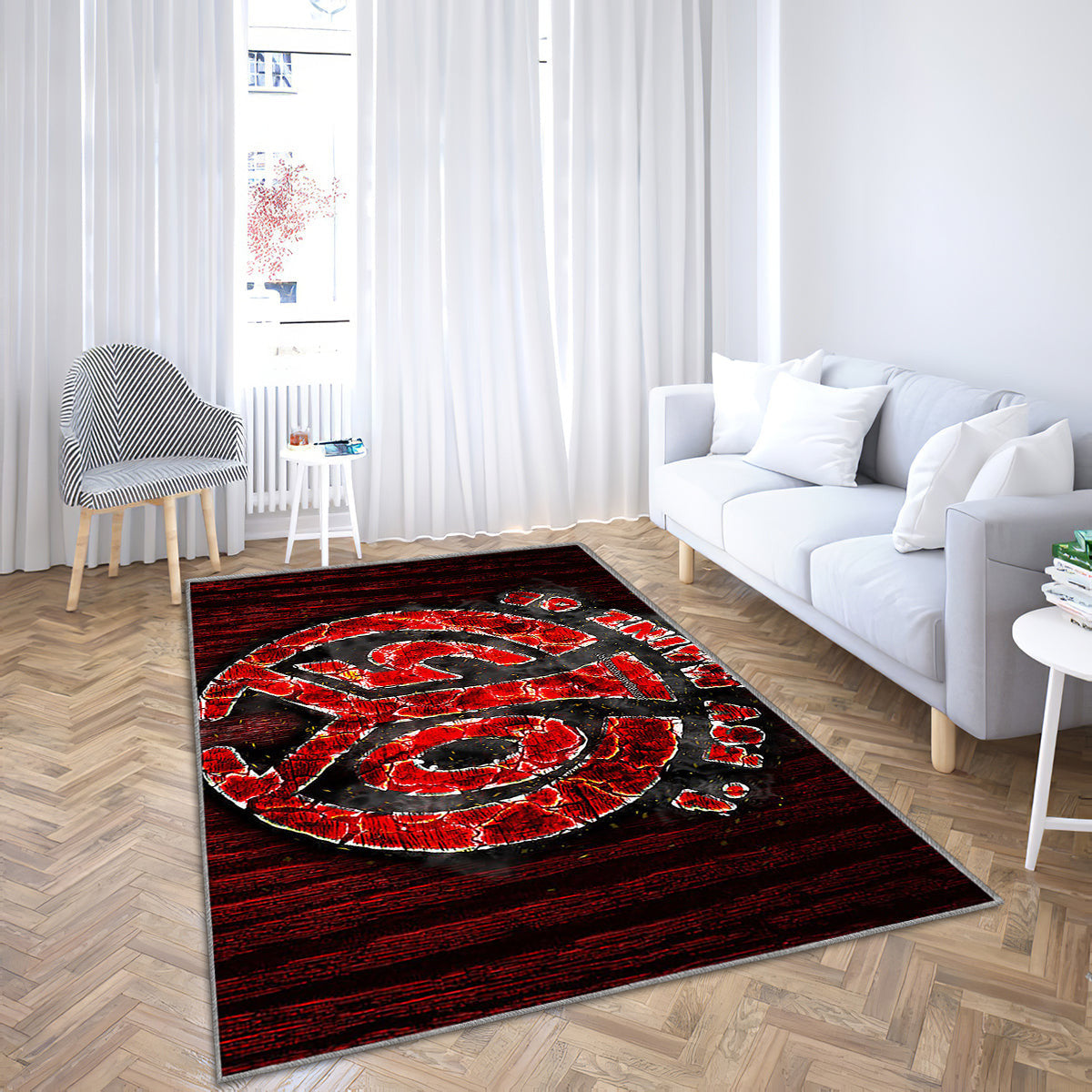 Mainz 05 FC Teppich, Teppiche - Outdoor-Teppich mit gebranntem Logo, Wohnzimmerteppich, Küchenteppich, Kinderzimmer, modern
